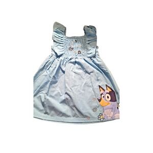 Bluey Girls Dress Size 4 T with Plush Toy‎